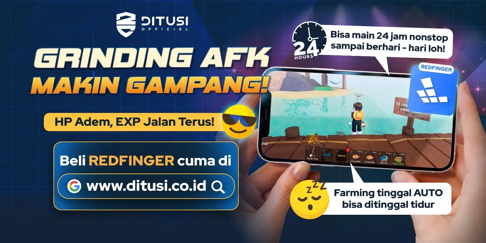 Sekarang Redfinger Udah Bisa Dibeli di Ditusi! Grinding AFK Makin Gampang. 