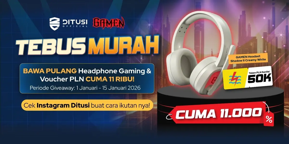 TEBUS MURAH - Headphone Gaming + Token PLN 50 Ribu cuma 11ribu!