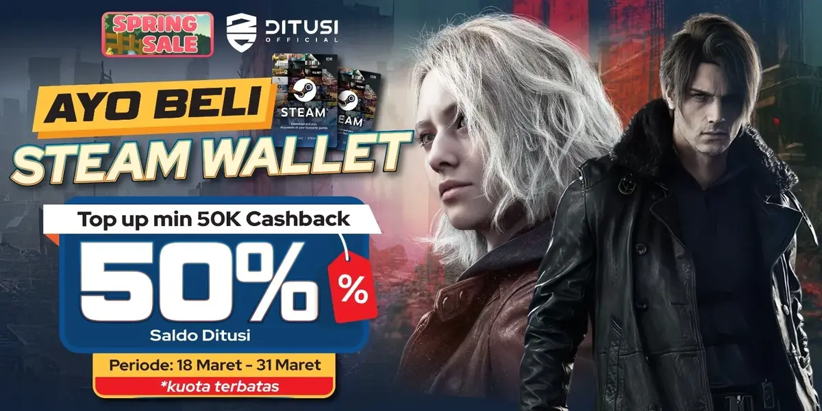 Steam Spring Sale – Cashback 50% Saldo Ditusi!