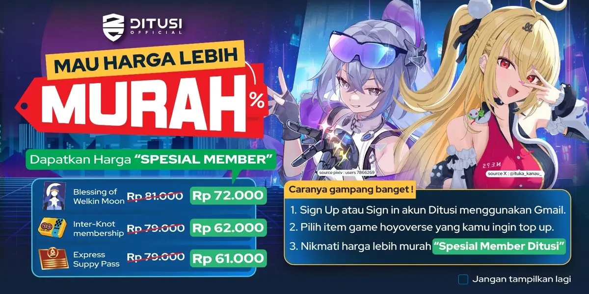 Top Up HoYoverse Lebih Murah dengan Spesial Member Ditusi