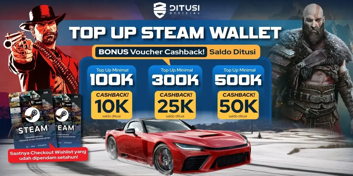 Promo Top Up Steam Wallet Cashback Saldo Ditusi