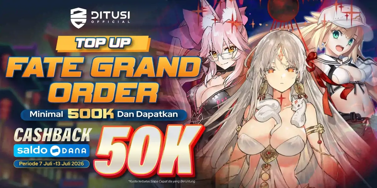 Butuh Saint Quartz buat summon? Top Up FGO 500K, Cashback DANA 50K!